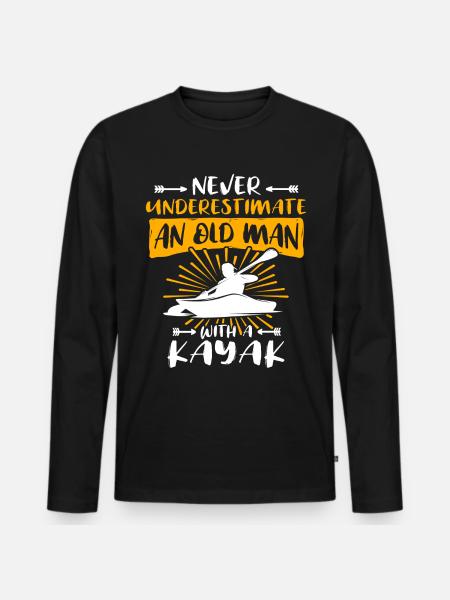 Underestimate kayaker man - Men's Premium Organic Long Sleeve Shirt - black