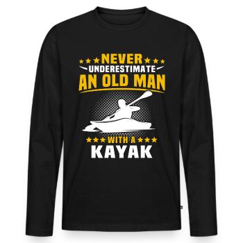Kayak Sous-estimer les kayakistes - T-shirt manches longues Premium bio Homme - noir - Devant - Nico (187cm)