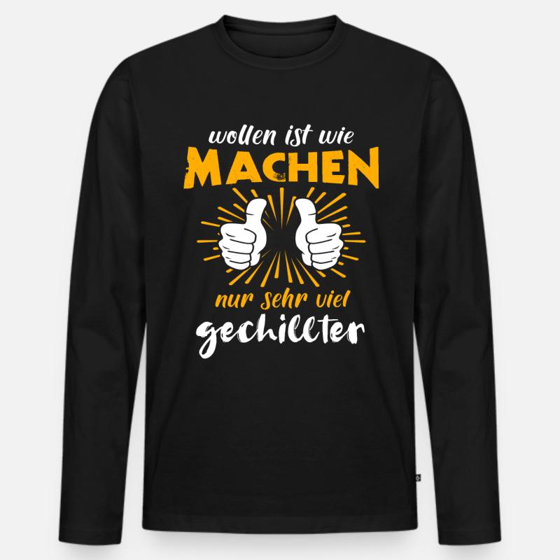 Machen Wollen - Männer Premium Bio Langarmshirt - Schwarz
