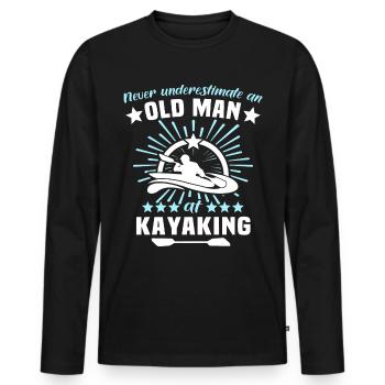 Kayaking Mann Unterschätze Kayakfahrer - Männer Premium Bio Langarmshirt - Schwarz - Vorne - Nico (187cm)