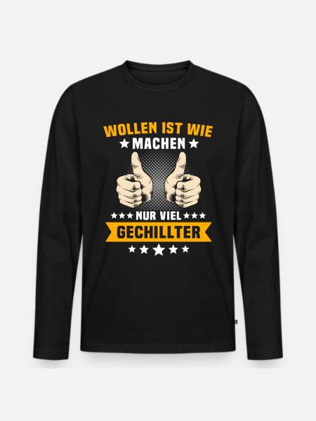 Machen Wollen - Männer Premium Bio Langarmshirt - Schwarz