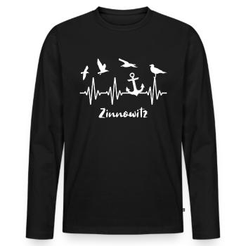 Zinnowitz EKG Zinnowitzer - Männer Premium Bio Langarmshirt - Schwarz - Vorne - Nico (187cm)