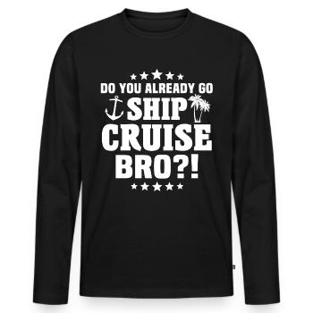 Croisière Croisière Vacances - T-shirt manches longues Premium bio Homme - noir - Devant - Nico (187cm)