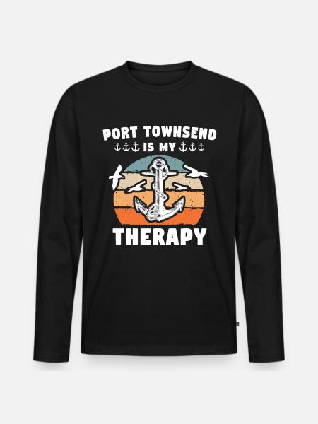 Port Townsend WA - Men's Premium Organic Long Sleeve Shirt - black