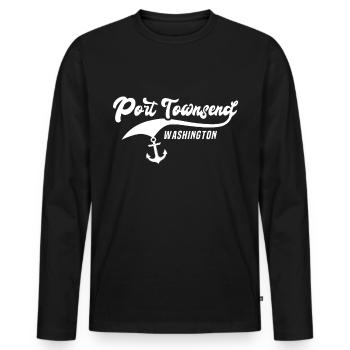 Port Townsend (État de Washington) - T-shirt manches longues Premium bio Homme - noir - Devant - Nico (187cm)