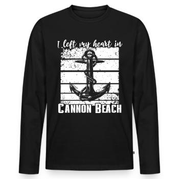 Cannon Beach Oregon - T-shirt manches longues Premium bio Homme - noir - Devant - Nico (187cm)