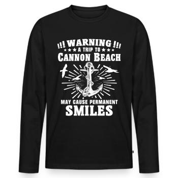 Cannon Beach Oregon - T-shirt manches longues Premium bio Homme - noir - Devant - Nico (187cm)