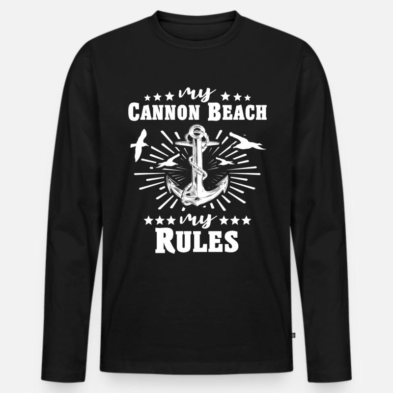 Cannon Beach OR - Männer Premium Bio Langarmshirt - Schwarz