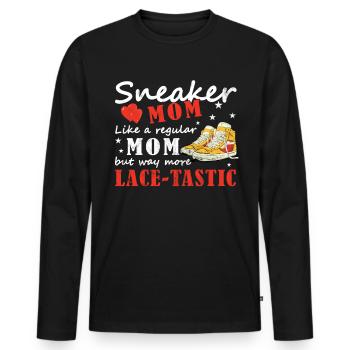 « Sneaker Mom » Chaussure Drôle - T-shirt manches longues Premium bio Homme - noir - Devant - Nico (187cm)