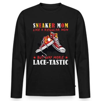 « Sneaker Mom » Chaussure Drôle - T-shirt manches longues Premium bio Homme - noir - Devant - Nico (187cm)