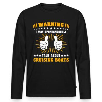 Croisière - T-shirt manches longues Premium bio Homme - noir - Devant - Nico (187cm)