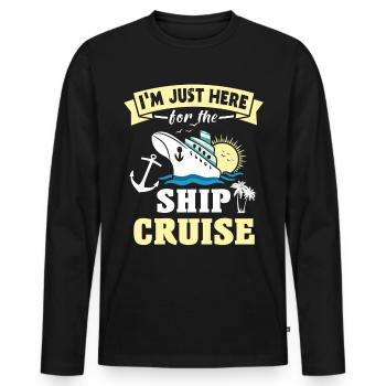 Croisière - T-shirt manches longues Premium bio Homme - noir - Devant - Nico (187cm)