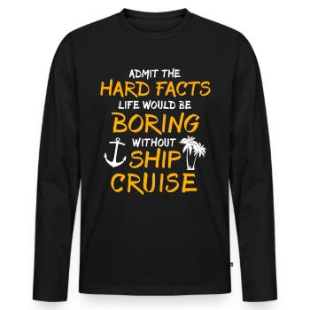Navire de croisière - T-shirt manches longues Premium bio Homme - noir - Devant - Nico (187cm)