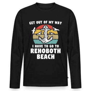 Rehoboth Beach Delaware - Männer Premium Bio Langarmshirt - Schwarz - Vorne - Nico (187cm)