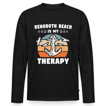 Rehoboth Beach Delaware - Männer Premium Bio Langarmshirt - Schwarz - Vorne - Nico (187cm)