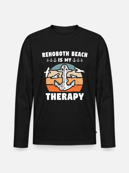 Rehoboth Beach Delaware - Men's Premium Organic Long Sleeve Shirt - black