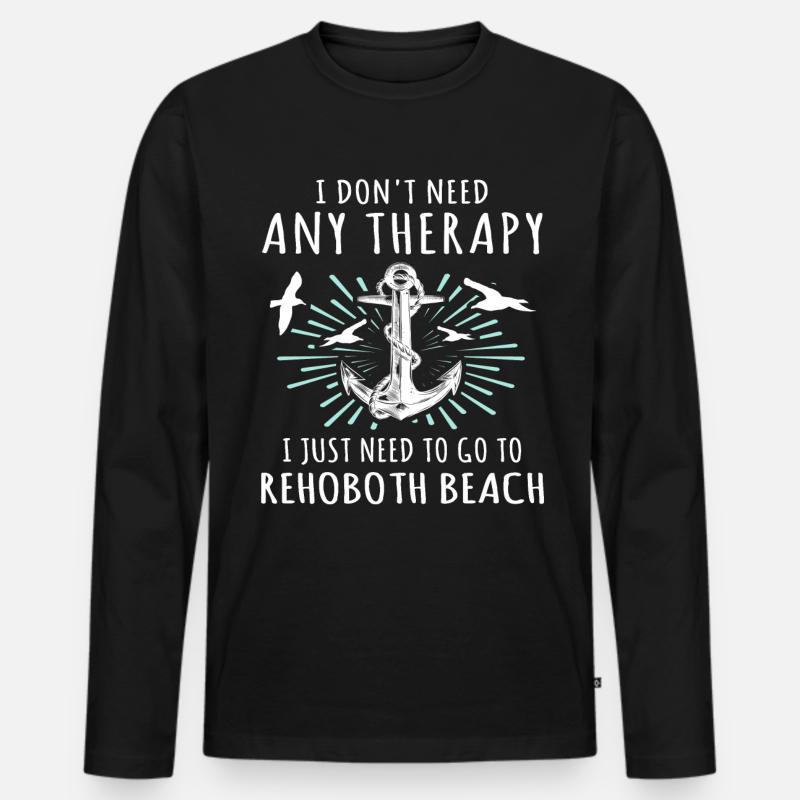 Rehoboth Beach Delaware - Männer Premium Bio Langarmshirt - Schwarz