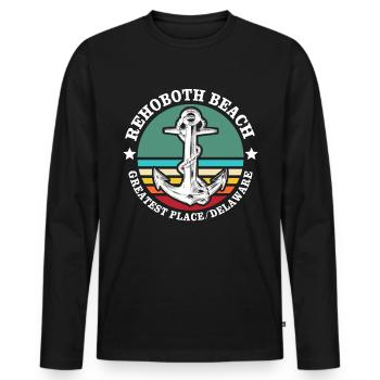 Rehoboth Beach Delaware - Männer Premium Bio Langarmshirt - Schwarz - Vorne - Nico (187cm)