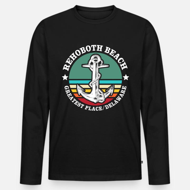 Rehoboth Beach Delaware - Männer Premium Bio Langarmshirt - Schwarz