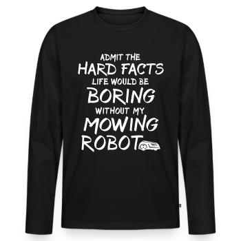 Tondeuse robot - T-shirt manches longues Premium bio Homme - noir - Devant - Nico (187cm)