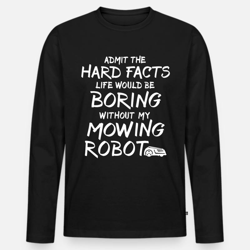 Mähroboter - Männer Premium Bio Langarmshirt - Schwarz