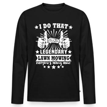 Tondeuse robot - T-shirt manches longues Premium bio Homme - noir - Devant - Nico (187cm)