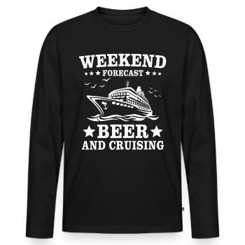 Vacances en croisière - T-shirt manches longues Premium bio Homme - noir - Devant - Nico (187cm)