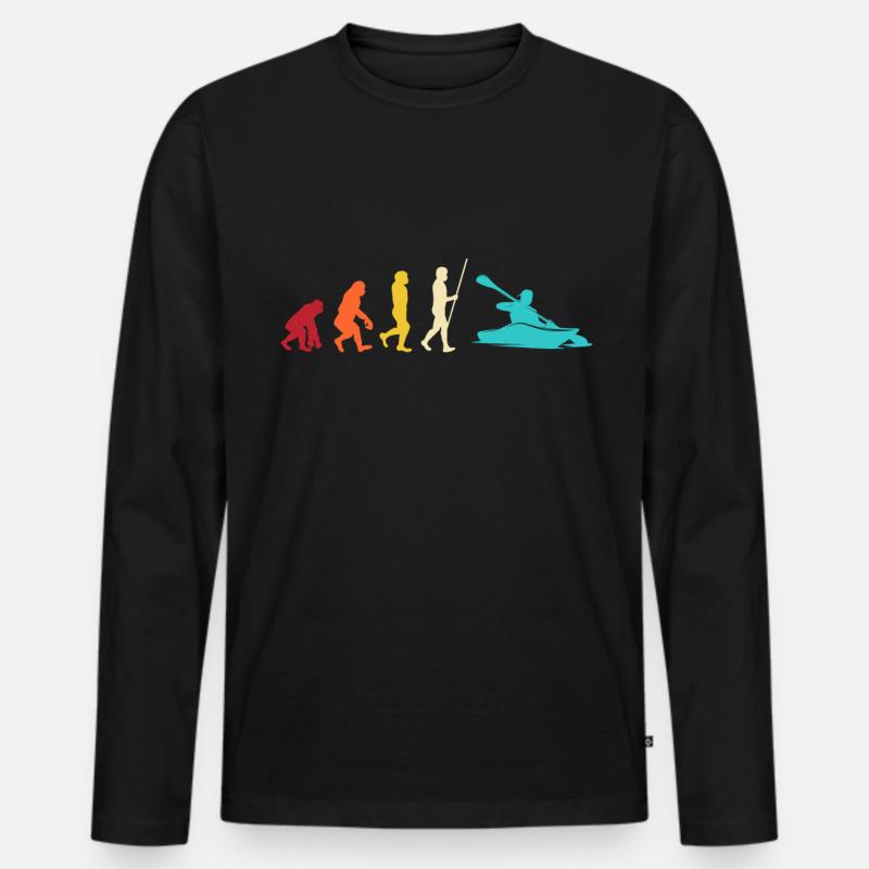 Kayaking Evolution Kayak - Men's Premium Organic Long Sleeve Shirt - black
