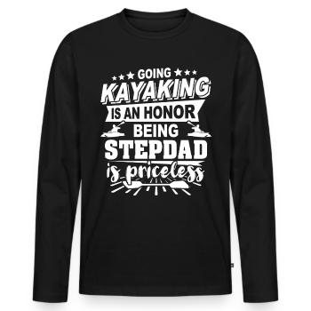 Kayak Stiefpapa Kayaking - Männer Premium Bio Langarmshirt - Schwarz - Vorne - Nico (187cm)