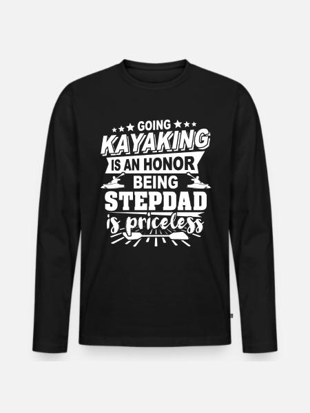 Kayak Stepdad Kayaking - Men's Premium Organic Long Sleeve Shirt - black