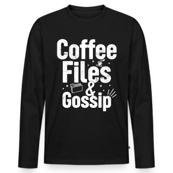 Café, dossiers et potins - Agent RH - T-shirt manches longues Premium bio Homme - noir - Devant - Nico (187cm)