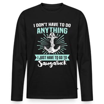 Saugatuck (Michigan) - T-shirt manches longues Premium bio Homme - noir - Devant - Nico (187cm)