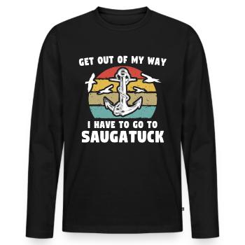 Saugatuck (Michigan) - T-shirt manches longues Premium bio Homme - noir - Devant - Nico (187cm)
