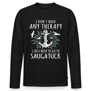 Souvenir Saugatuck - T-shirt manches longues Premium bio Homme - noir - Devant - Nico (187cm)
