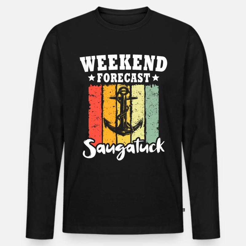 Saugatuck Michigan - Männer Premium Bio Langarmshirt - Schwarz