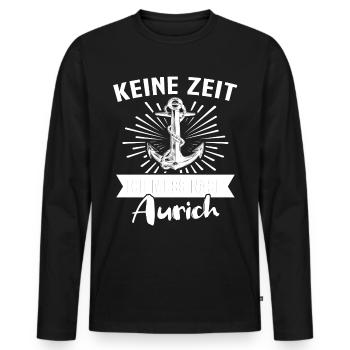 Aurich Sprüche - Männer Premium Bio Langarmshirt - Schwarz - Vorne - Nico (187cm)