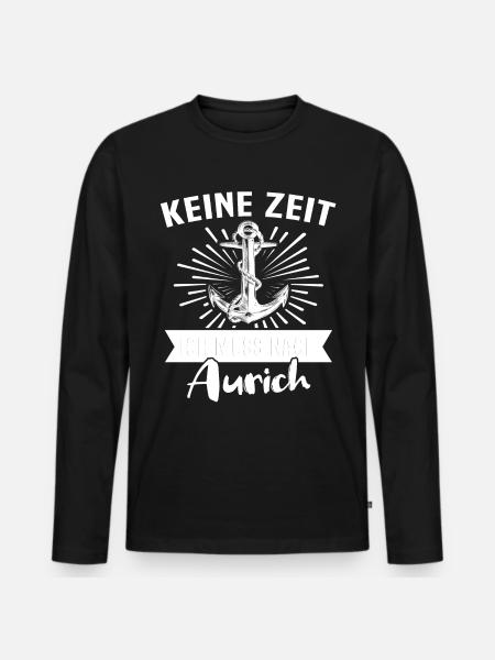 Aurich Sprüche - Männer Premium Bio Langarmshirt - Schwarz