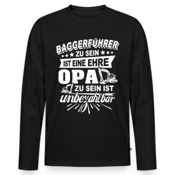 Baggerfuehrer Opa Baggerfahrer - Männer Premium Bio Langarmshirt - Schwarz - Vorne - Nico (187cm)