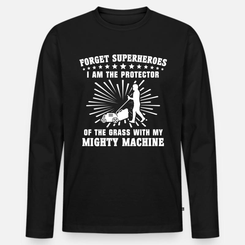 Rasenmäher - Männer Premium Bio Langarmshirt - Schwarz