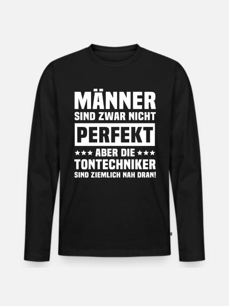 Tontechniker - Männer Premium Bio Langarmshirt - Schwarz