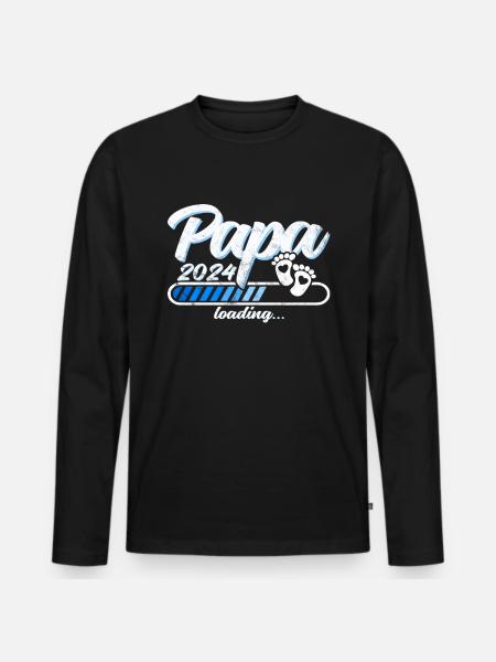 Father-to-be - Dad 2024 loading - Men's Premium Organic Long Sleeve Shirt - black