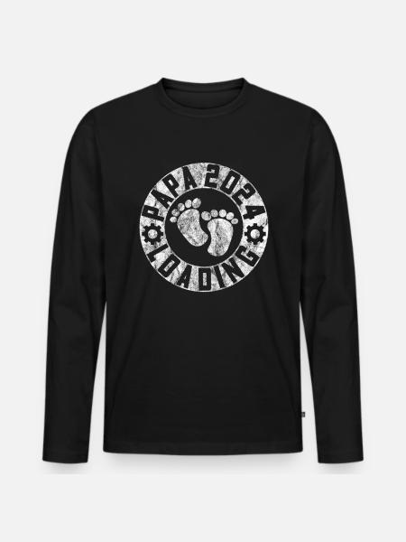 Father-to-be - Dad 2024 loading - Men's Premium Organic Long Sleeve Shirt - black