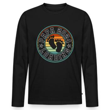 Father-to-be - Dad 2024 loading - Men's Premium Organic Long Sleeve Shirt - black - Front - Nico (187cm)