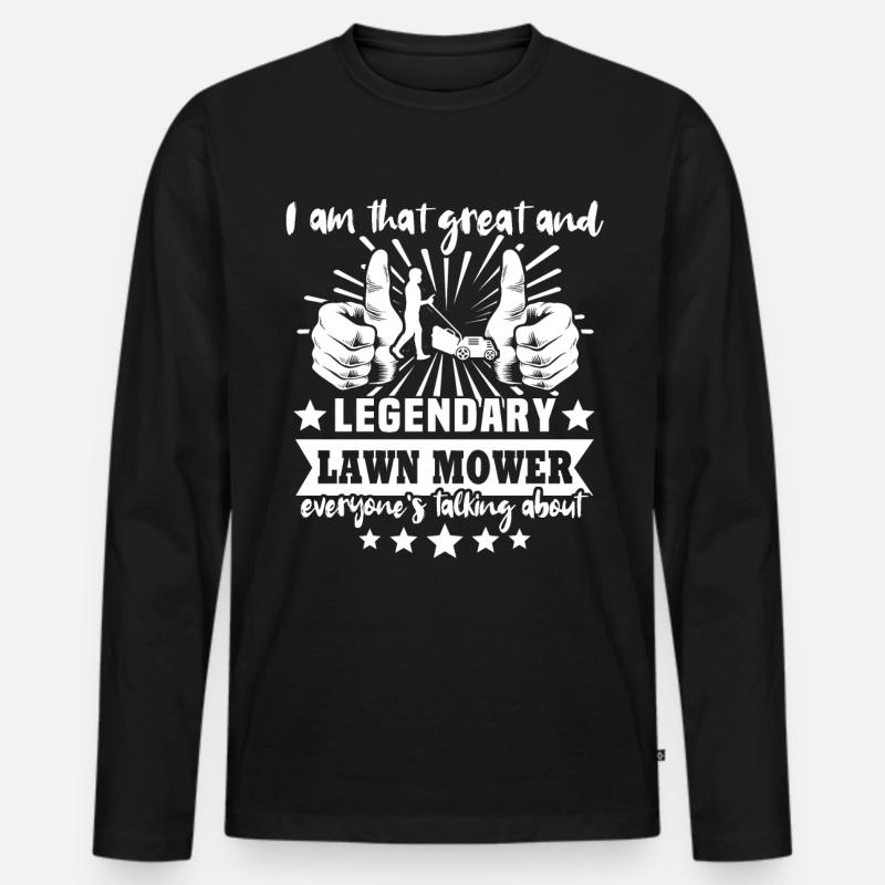 Rasenmäher Sprüche - Männer Premium Bio Langarmshirt - Schwarz