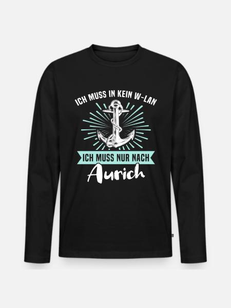 Aurich Sprüche - Männer Premium Bio Langarmshirt - Schwarz