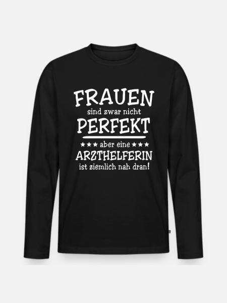 Arzthelferin Geschenk - Männer Premium Bio Langarmshirt - Schwarz