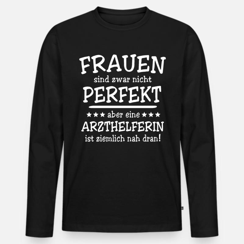 Arzthelferin Geschenk - Männer Premium Bio Langarmshirt - Schwarz