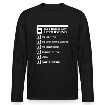 Drôle Lol Nerd Informaticien - T-shirt manches longues Premium bio Homme - noir - Devant - Nico (187cm)