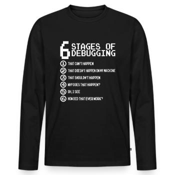 Drôle Lol Nerd Informaticien - T-shirt manches longues Premium bio Homme - noir - Devant - Nico (187cm)