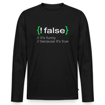 Drôle Lol Nerd Informaticien - T-shirt manches longues Premium bio Homme - noir - Devant - Nico (187cm)